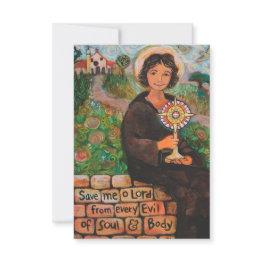 Small Saint Clare Of Assisi Prayer Invitations Front View