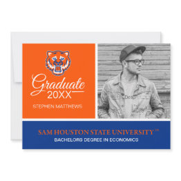 Small Sam Houston Bearkats Graduation Invitation Front View