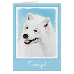 Small Samoyed Painting - Cute Original Dog Art Front View
