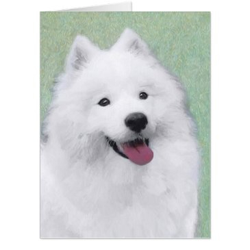 samoyed painting - cute original dog art invitations
