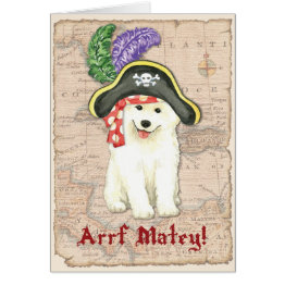 Small Samoyed Pirate Invitations Front View
