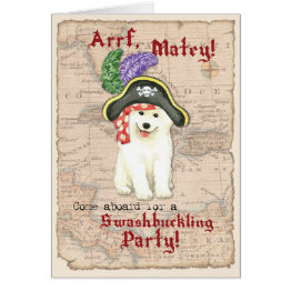 Small Samoyed Pirate Invitation Front View