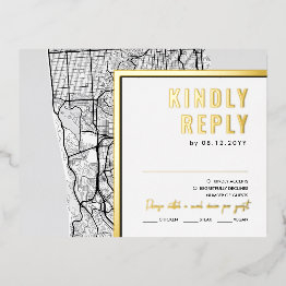 Small San Francisco Love Locator | Rsvp Reply Foil Invitation Postinvitations Front View