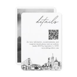 Small San Francisco Wedding Modern Details Qr Code Enclosure Invitations Front View