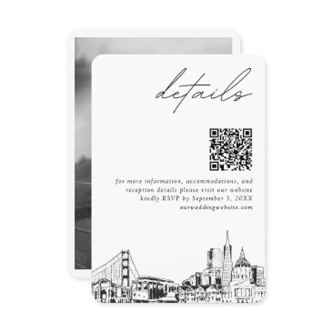 san francisco wedding modern details qr code enclosure invitations
