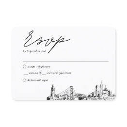 Small San Francisco Wedding Traditional Rsvp Enclosure Invitations Front View