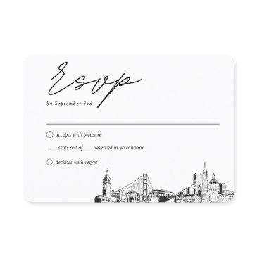 san francisco wedding traditional rsvp enclosure invitations