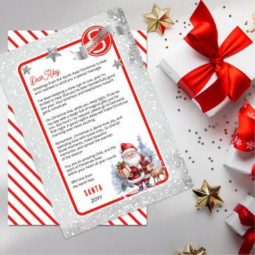 santa and reindeer letter from santa to child invitation