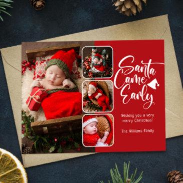 santa came early birth announcement photo postinvitations