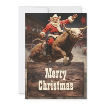 santa claus rodeo holiday invitations