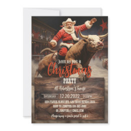 Small Santa Claus Rodeo Invitation Front View