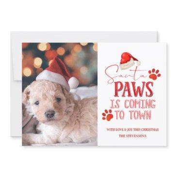 santa paws is coming to town christmas photograph holiday invitations