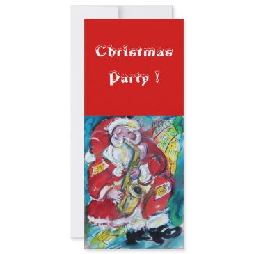 santa & sax, christmas party invitation