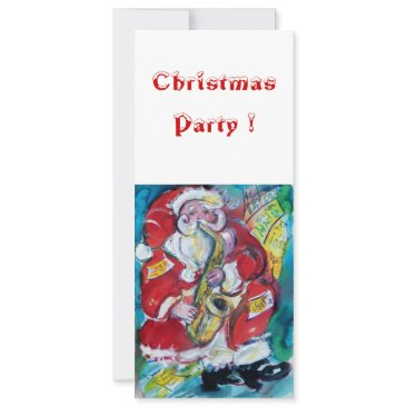 santa & sax, christmas party invitation