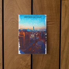 Small Santiago De Chile Skyline View Postinvitations Front View