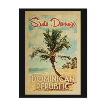 santo domingo postinvitations palm tree vintage travel