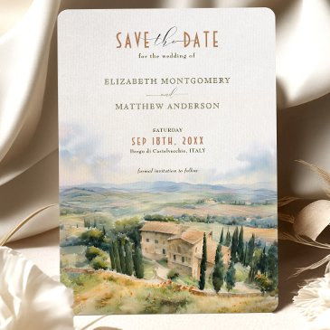 save the date borgo di castelvecchio, italy invitation