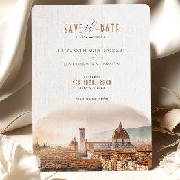 Small Save The Date Florence Italy Destination Invitation Front View