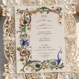 Small Save The Date Medieval Royal Elegance Wedding Invitation Front View