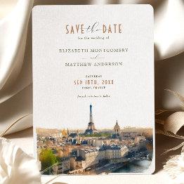 Small Save The Date Paris France Destination Invitation Front View