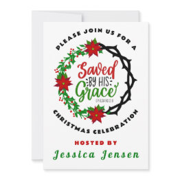 Small Saved By His Grace Invitation Front View
