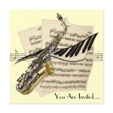 saxophone music design invitation