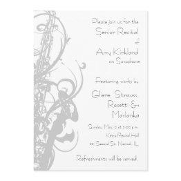 Small Saxophone Recital Invitation Front View