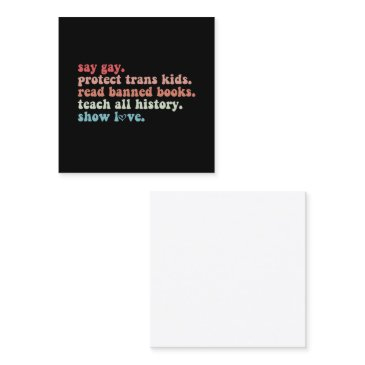 say gay protect trans kids read banned books lgbtq square business invitations