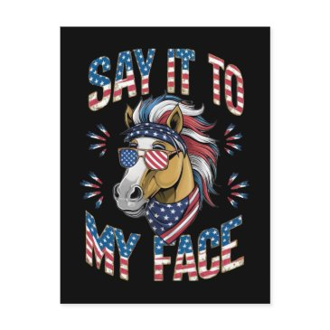 say it to my face funny horse holiday postinvitations