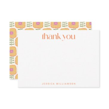 scandinavian coral floral custom bridal shower thank you invitations
