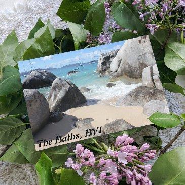 scenic beach at the baths on virgin gorda, bvi postinvitations