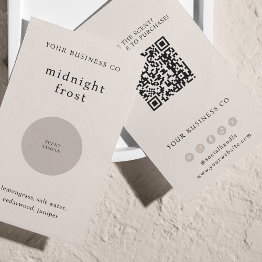 Small Scent Sample Fragrance Tester Beige Qr Code Invitations Front View