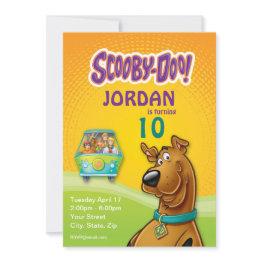 Small Scooby-doo & The Gang Mystery Machine Invitation Front View