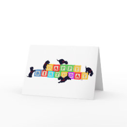 Small Scottie Birthday Blocks Invitations Front View