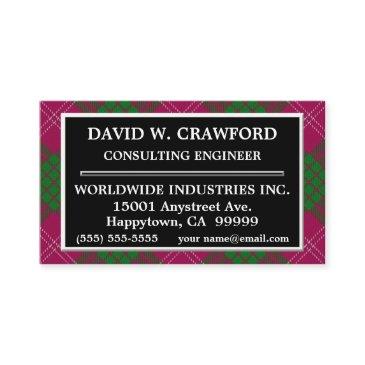 scottish clan crawford tartan plaid business invitations