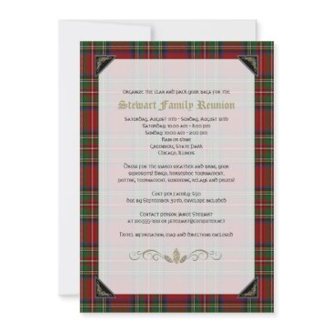 scottish royal stuart tartan family reunion invitation