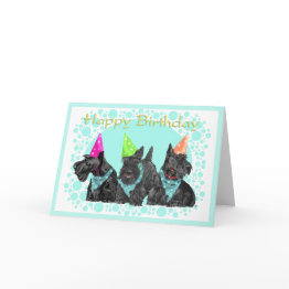 Small Scottish Terrier Birthday Invitations Front View