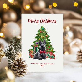Small Scottish Terrier Christmas Invitations Front View