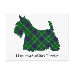 Small Scottish Terrier Duncan Tartan Postinvitations Front View