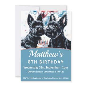 scottish terriers birthday party invitation