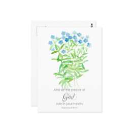 Small Scripture Colossians Prayer Invitations Blue Wildflowers Front View