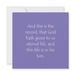 Small Scripture Quote 1 John 5 11 Invitation Front View