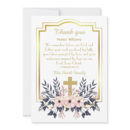 Small Scripture Thank You Pastor Appreciation Invitations Front View