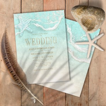 sea foam beach wedding id837 invitation
