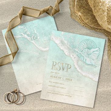 sea foam beach wedding id837 rsvp invitations