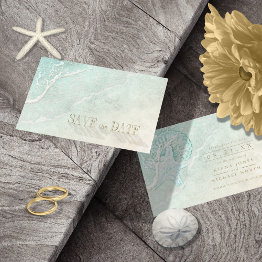 Small Sea Foam Beach Wedding Id837 Save The Date Front View