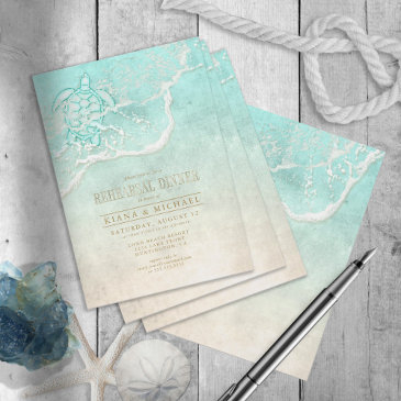 sea foam beach wedding rehearsal dinner id837 invitation