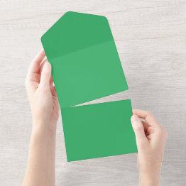 Small Sea Green #eead65, Aqua Forest All In One Invitation Front View