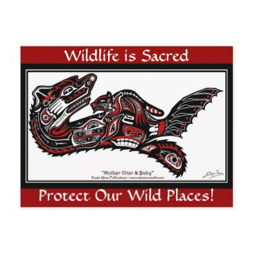 sea otter & baby (haida styled) postinvitations