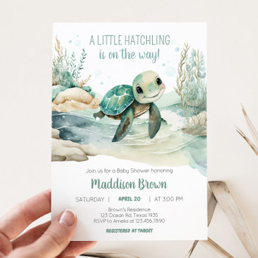 sea turtle baby shower invitation